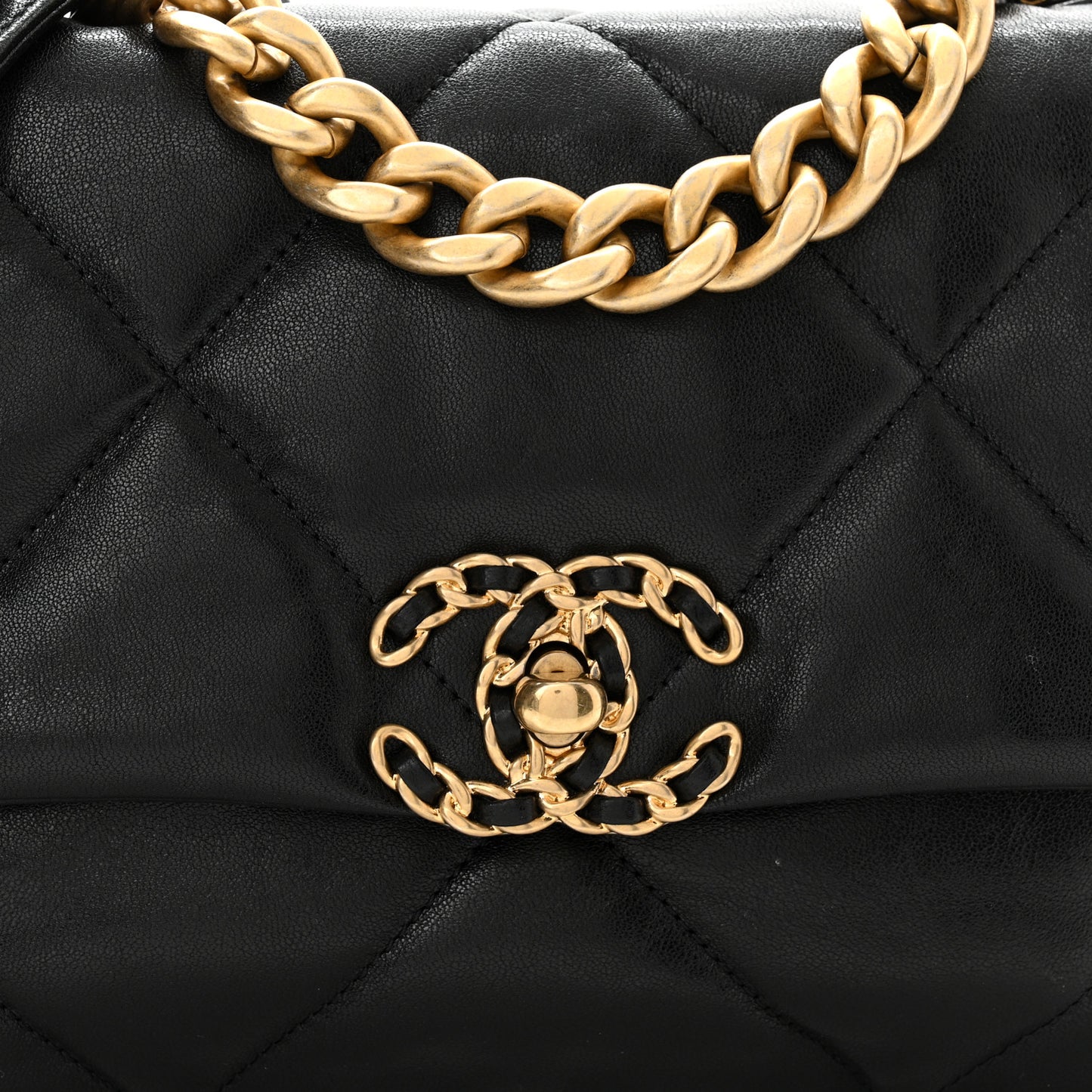 Goatskin Quilted Medium Chanel 19 Flap Black
