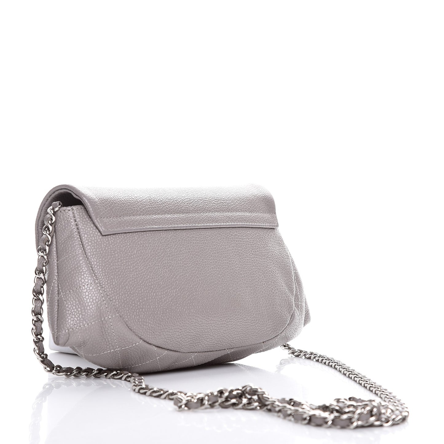 Caviar Half Moon Wallet On Chain WOC Light Grey