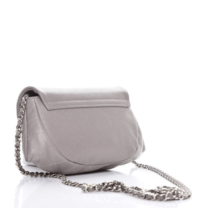 Chanel Caviar Half Moon Wallet On Chain WOC Light Grey 3 of 9