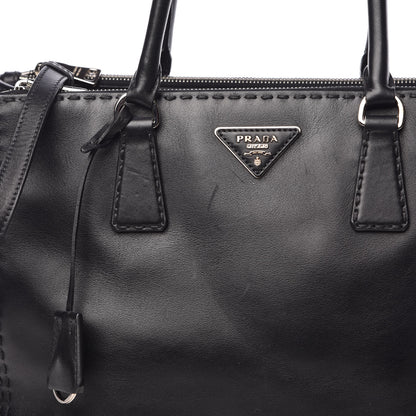 Prada City Calf Medium Galleria Double Zip Tote Black 14 of 16
