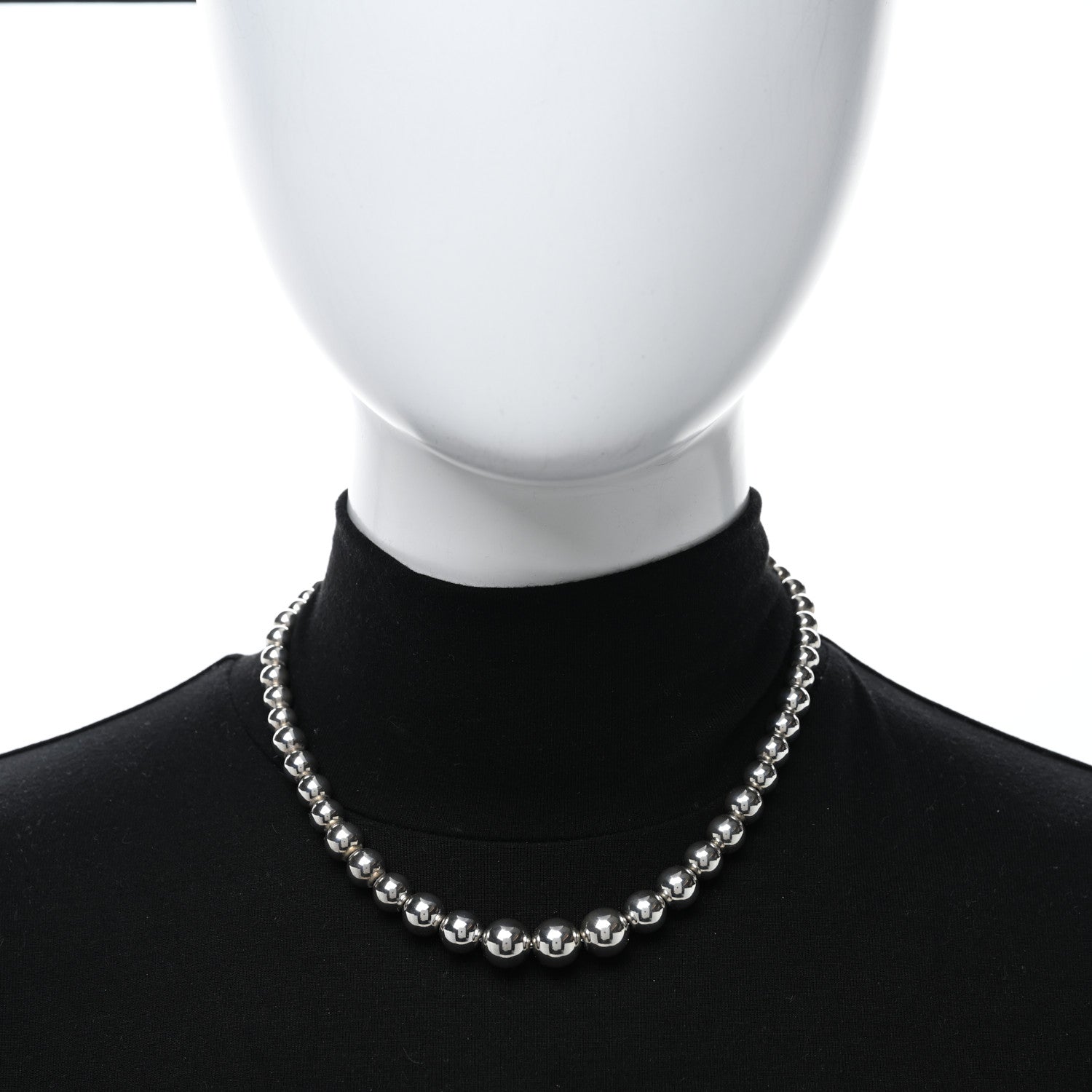 Tiffany Sterling Silver HardWear Graduated Ball Necklace 2 of 4