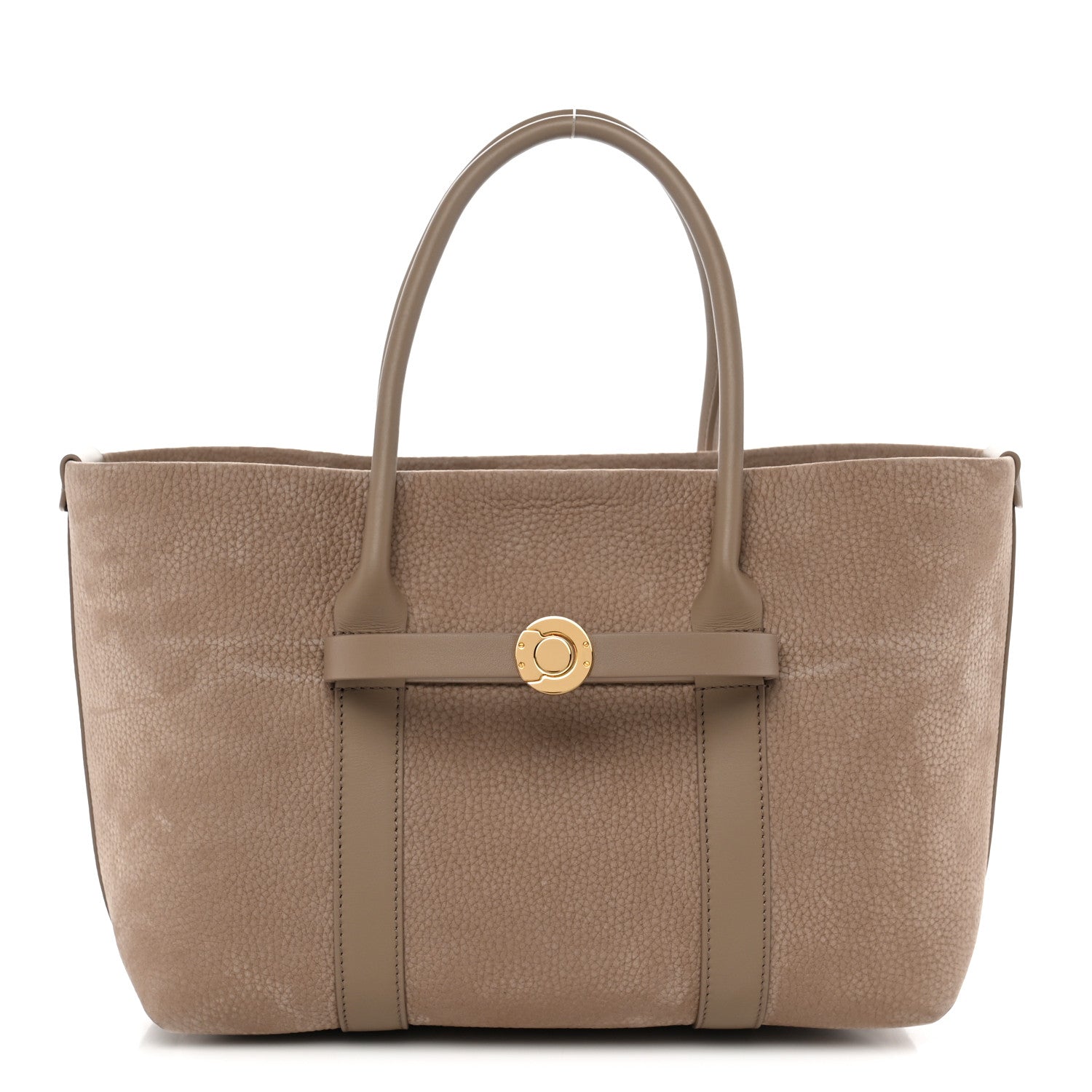 Loro Piana Nubuck Grained Calfskin Small Ghiera Shopper Tote Fume Taupe 1 of 11
