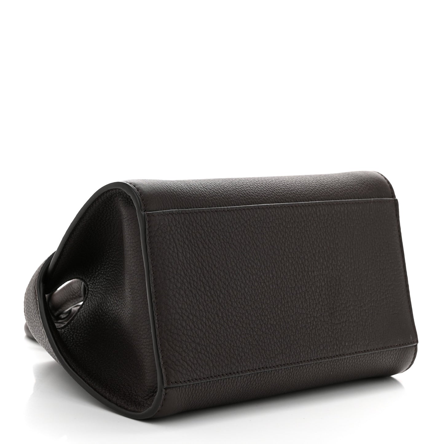 Hammered Calfskin Mini Hug Bag Burnt Ocra