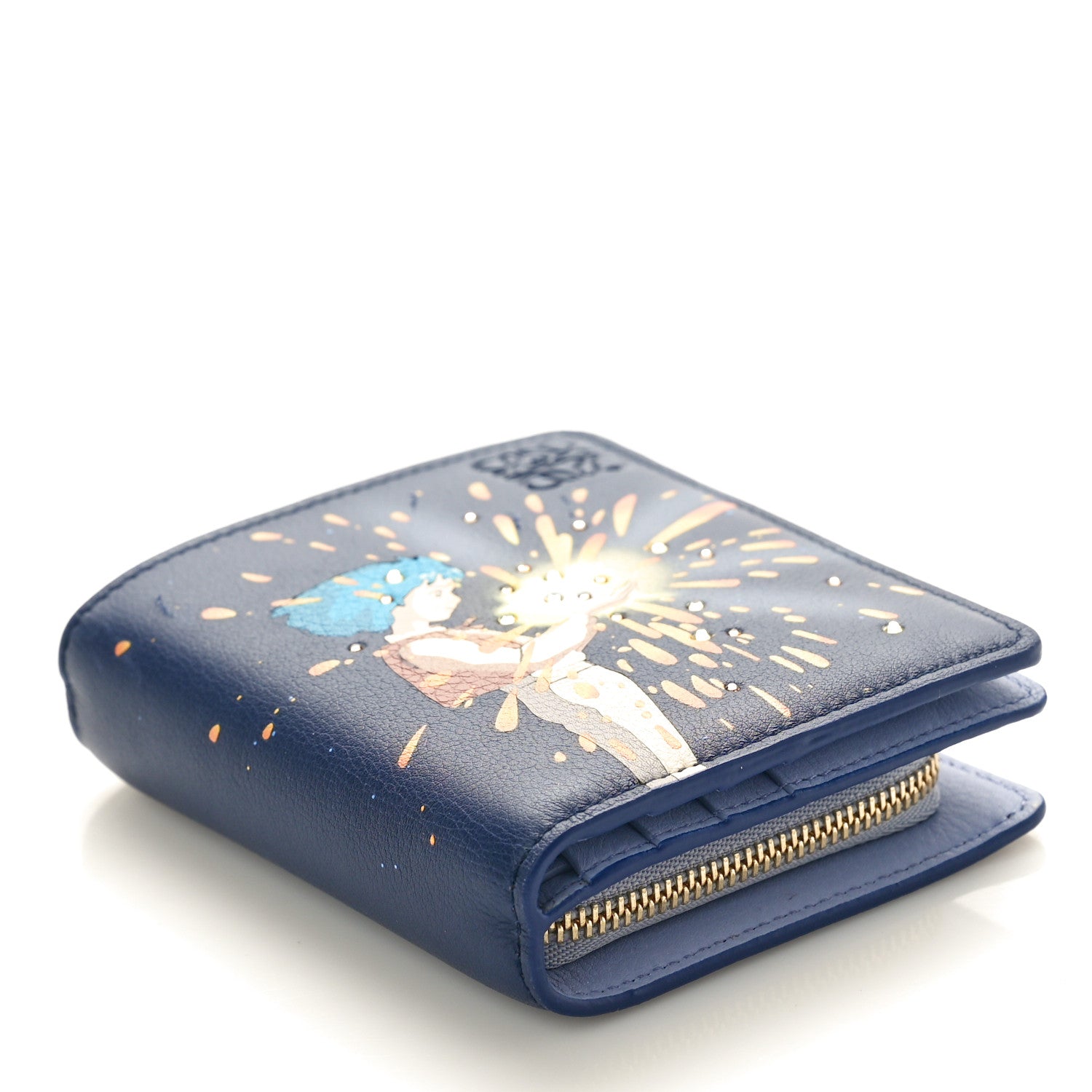 Loewe X HOWL'S MOVING CASTLE Classic Calfskin Magical Sky Compact Zip Wallet Marine 4 of 7