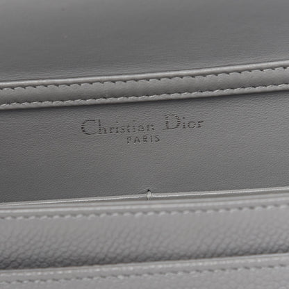 Christian Dior Grained Calfskin Diorama Wallet on Chain Pouch Gris 6 of 9