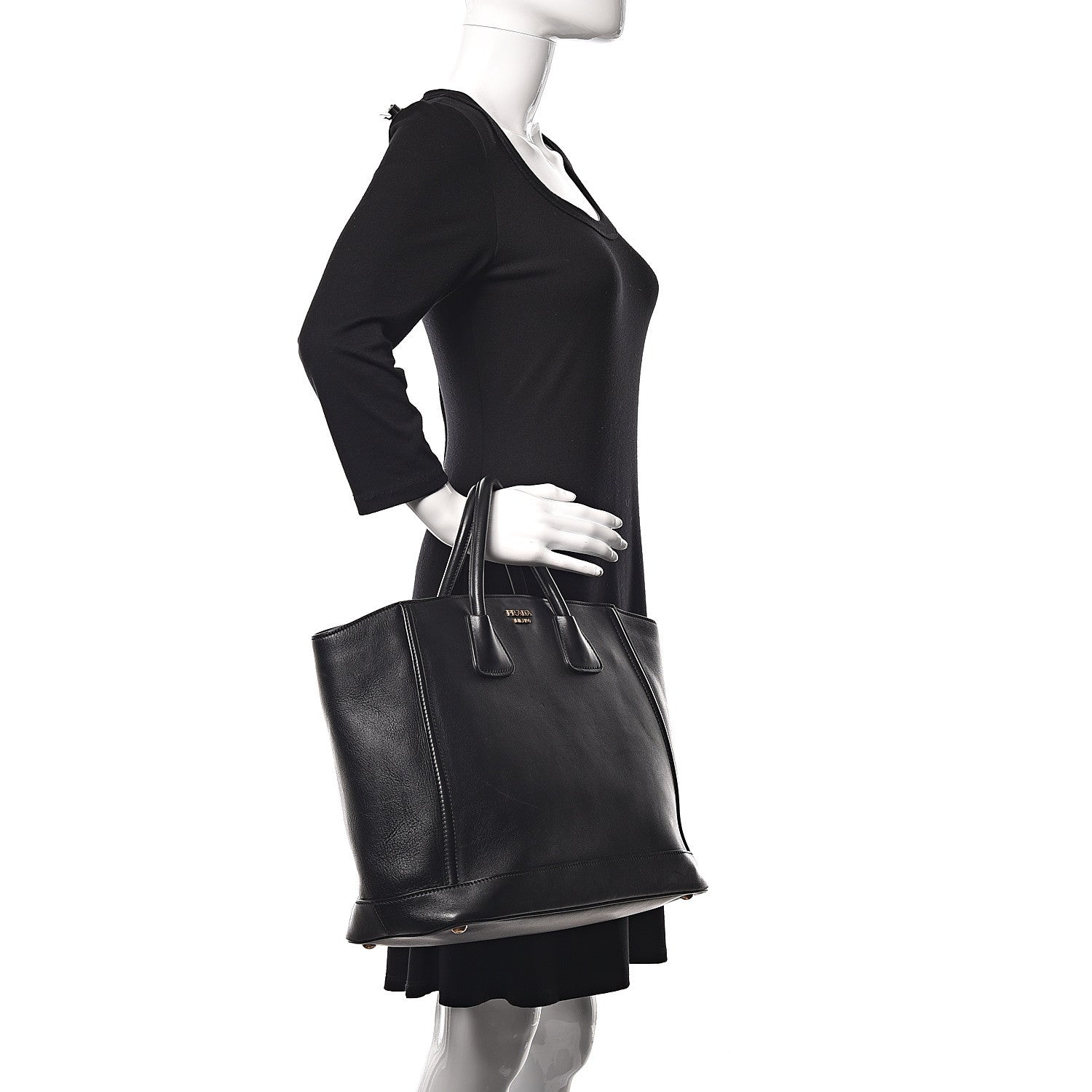 Prada City Calfskin Tote Black 2 of 13