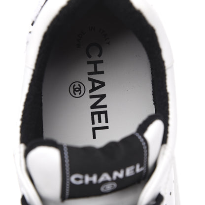 Chanel Calfskin Womens Logo Sneakers 40 Black White 6 of 8