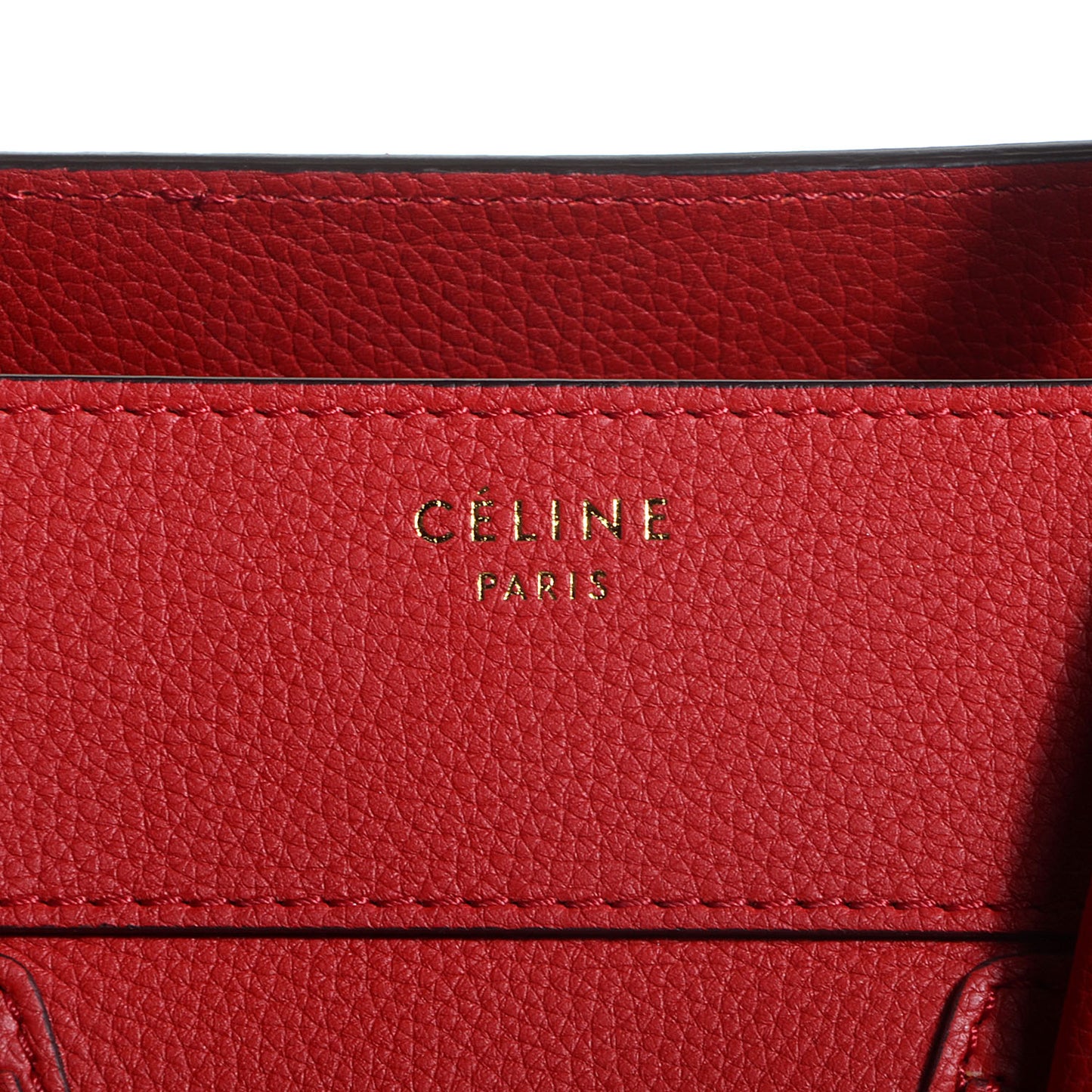 Drummed Calfskin Mini Luggage Vermillion