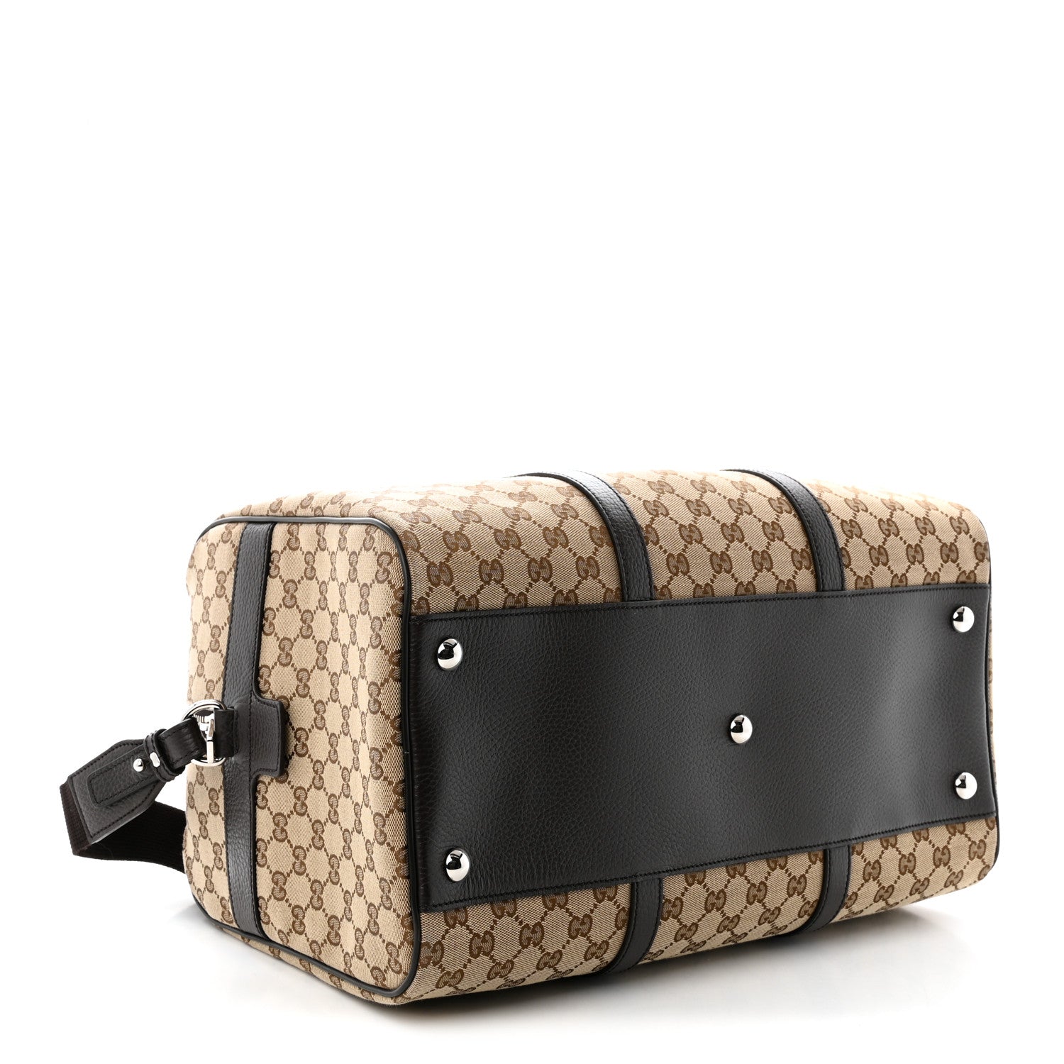 Gucci Monogram Dollar Calfskin Boston Duffle Bag Beige Ebony Testa di Moro Marrone Scuro 4 of 10
