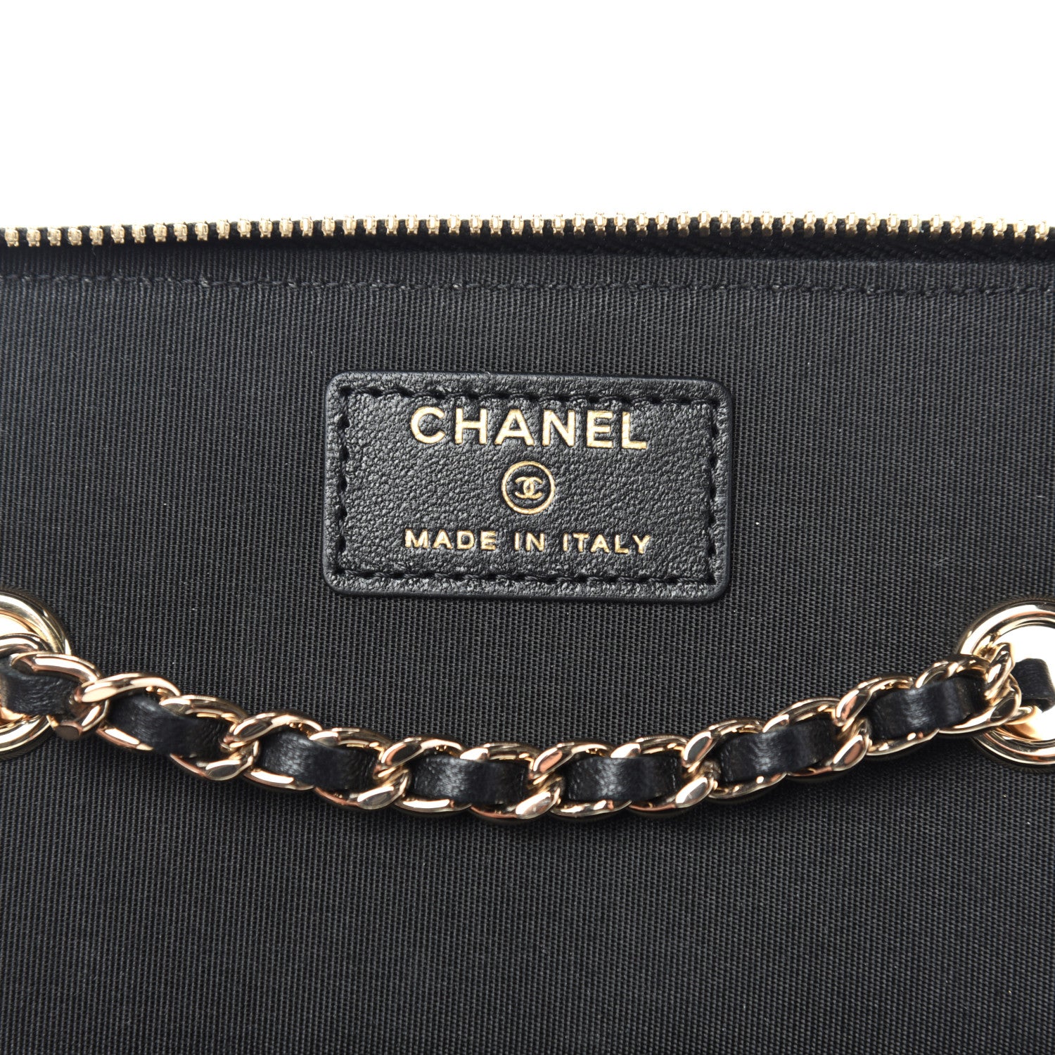Chanel Raffia Jute Striped Small Vanity Case With Chain Black Beige 6 of 10