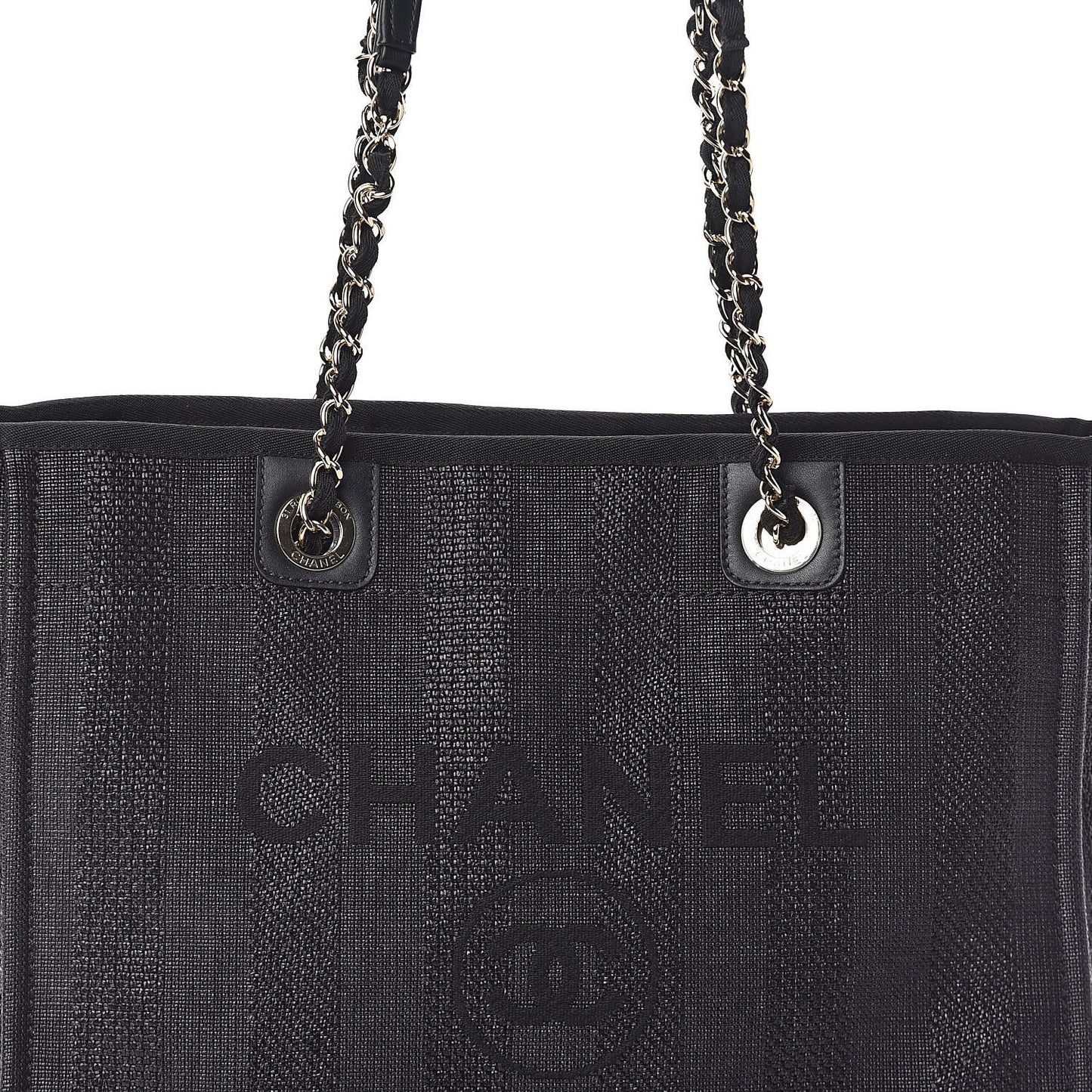 Mixed Fibers Striped Small Deauville Tote Navy Blue