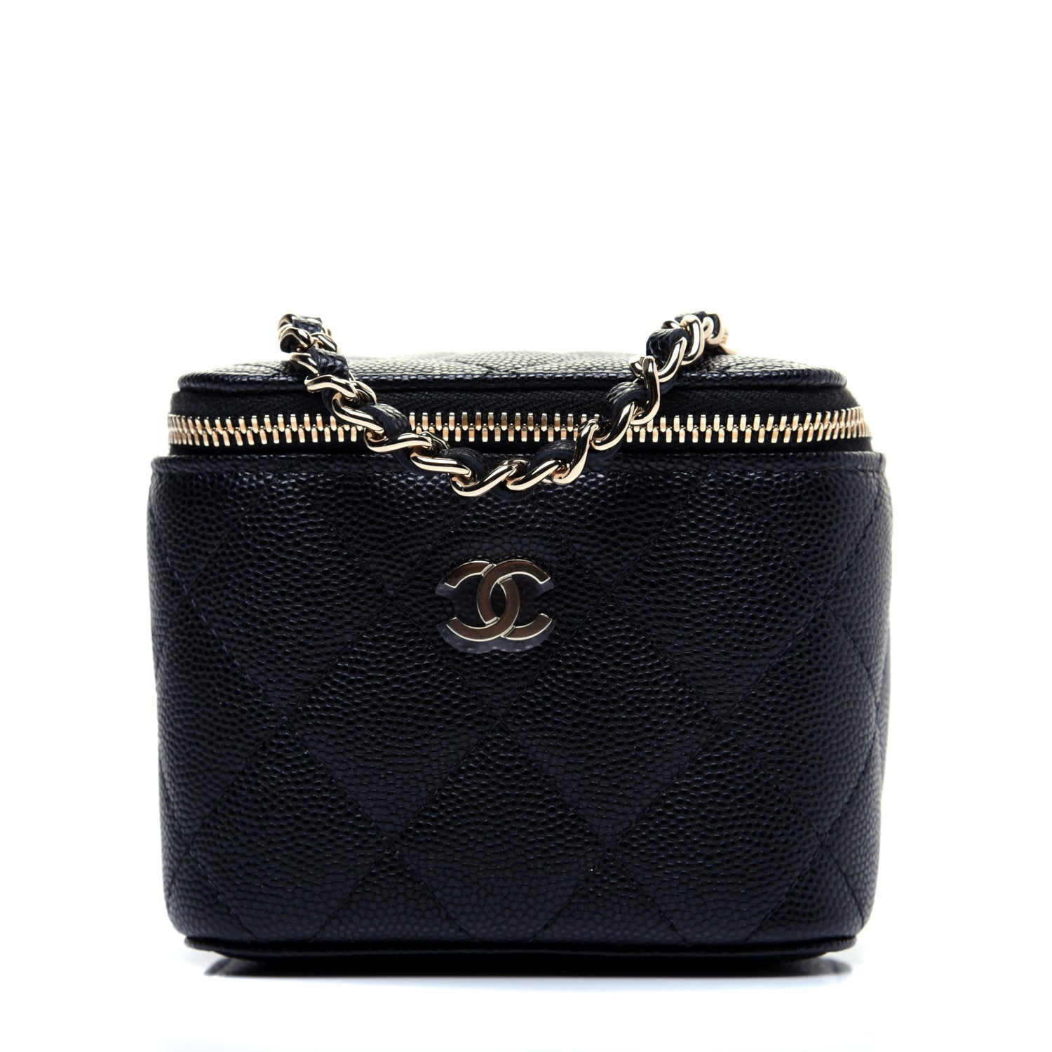 Chanel Caviar Quilted Mini Vanity Case With Chain Black 1 of 10