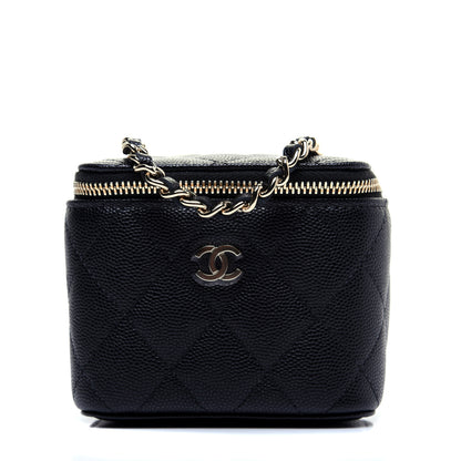 Chanel Caviar Quilted Mini Vanity Case With Chain Black 1 of 10
