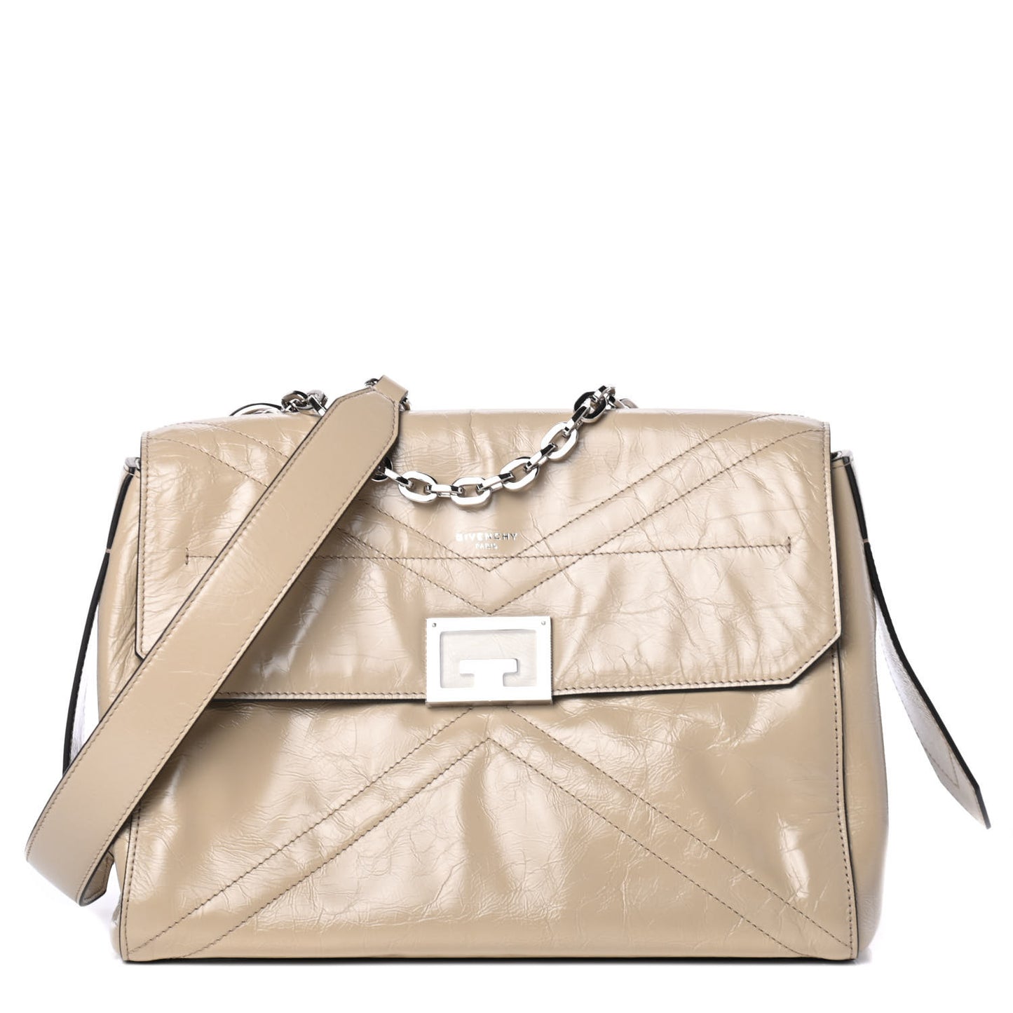 Creased Patent Calfskin Medium ID Flap Dune