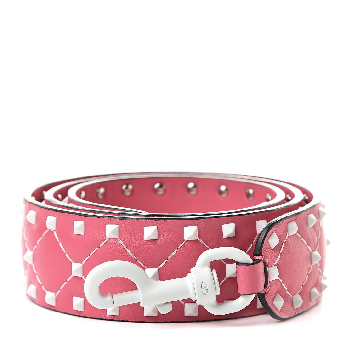 Lambskin Free Rockstud Spike Shoulder Strap Shadow Pink