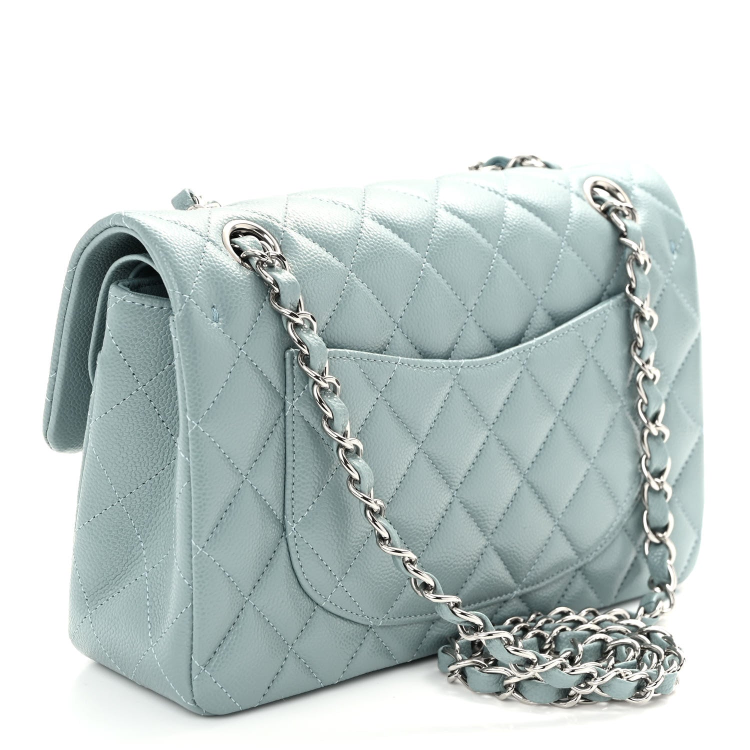 Chanel Caviar Quilted Small Double Flap Blue 3 of 10