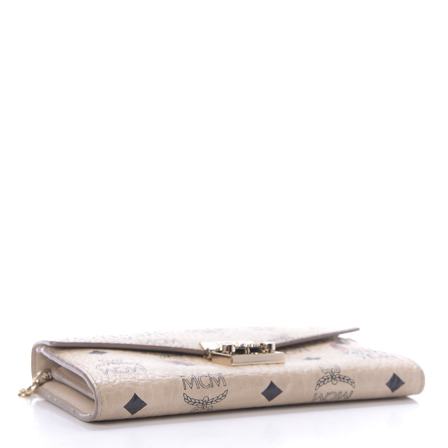MCM Visetos Star Eyed Bunny Large Patricia Wallet On Chain Beige 4 of 9