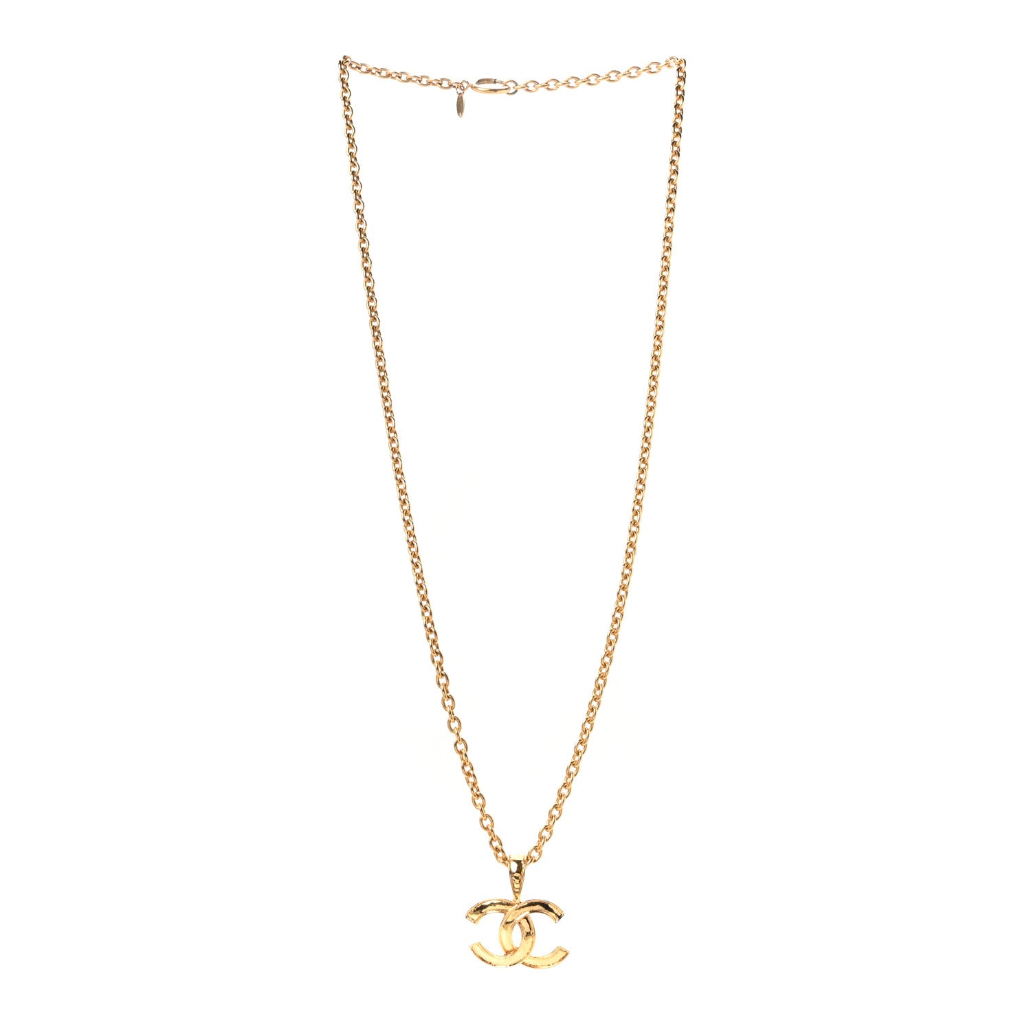 Chanel CC Pendant Necklace Gold 3 of 4