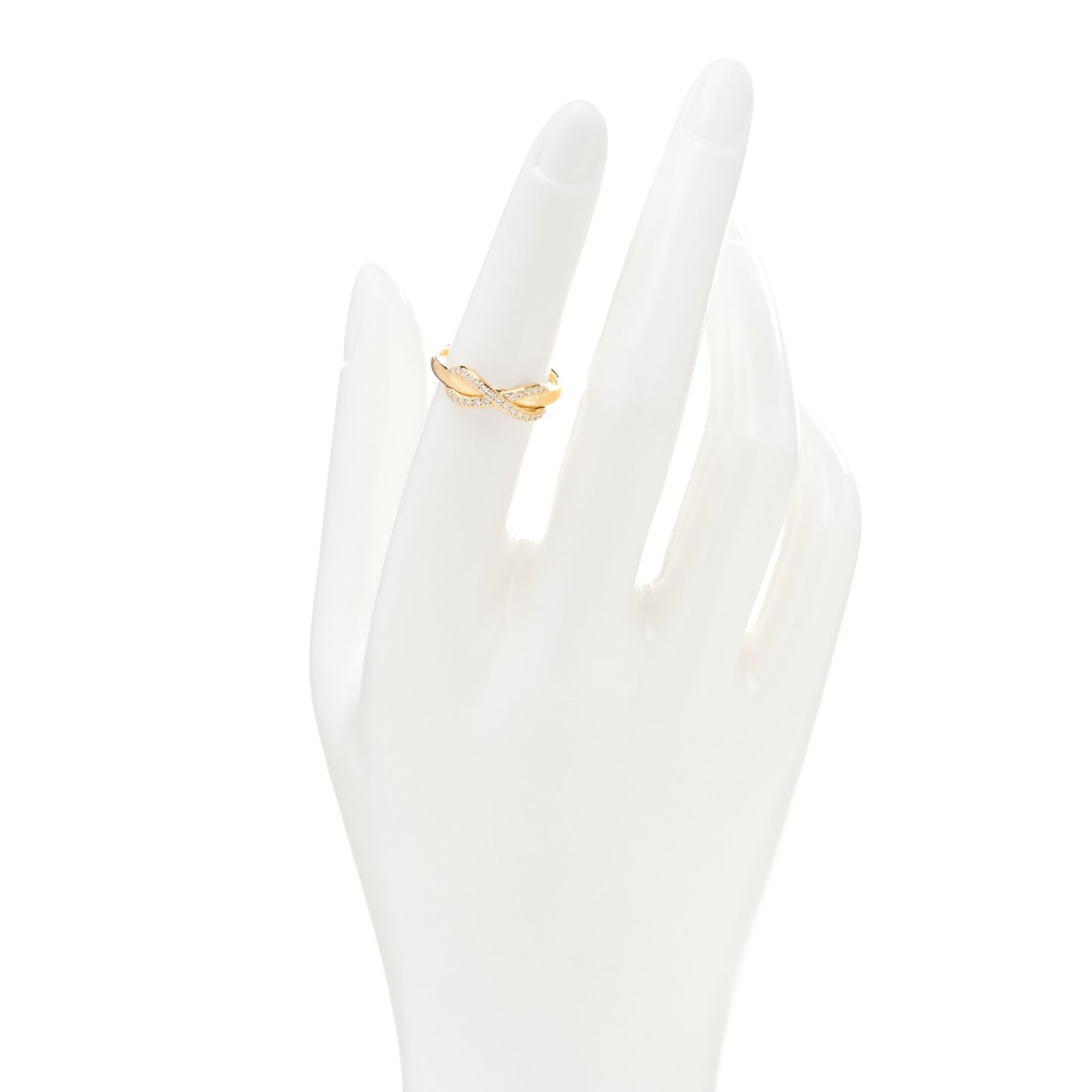18K Yellow Gold Diamond Infinity Ring 50 5.5
