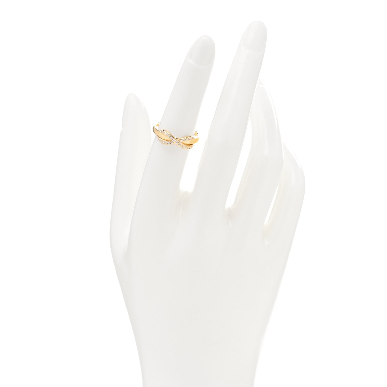 Tiffany 18K Yellow Gold Diamond Infinity Ring 50 5.5 2 of 4