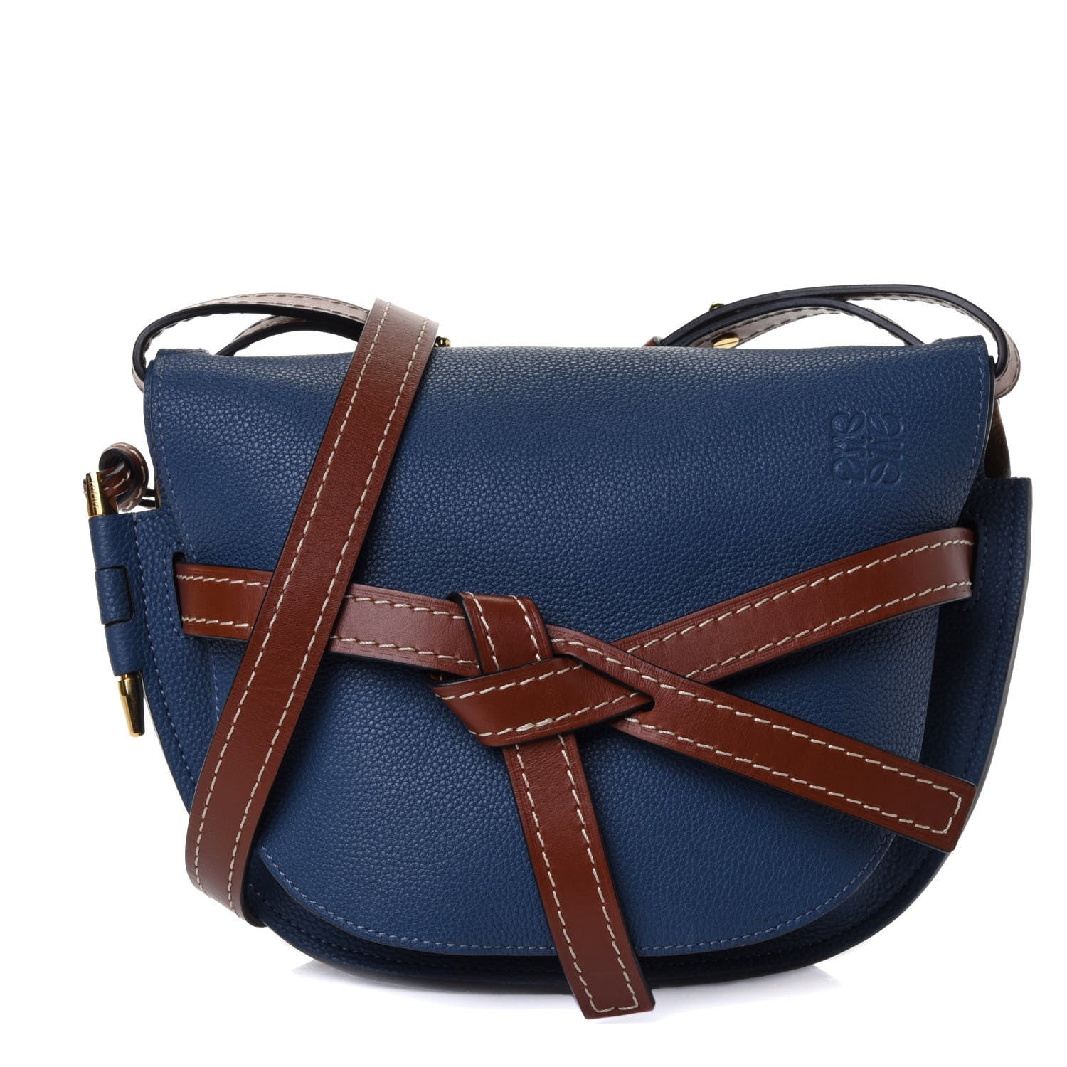 Loewe Grained Calfskin Small Gate Crossbody Bag Pecan Varsity 1 of 4