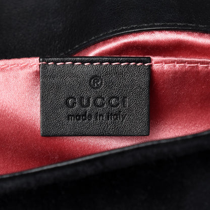 Gucci Velvet Matelasse Mini GG Marmont Shoulder Bag Black 6 of 8