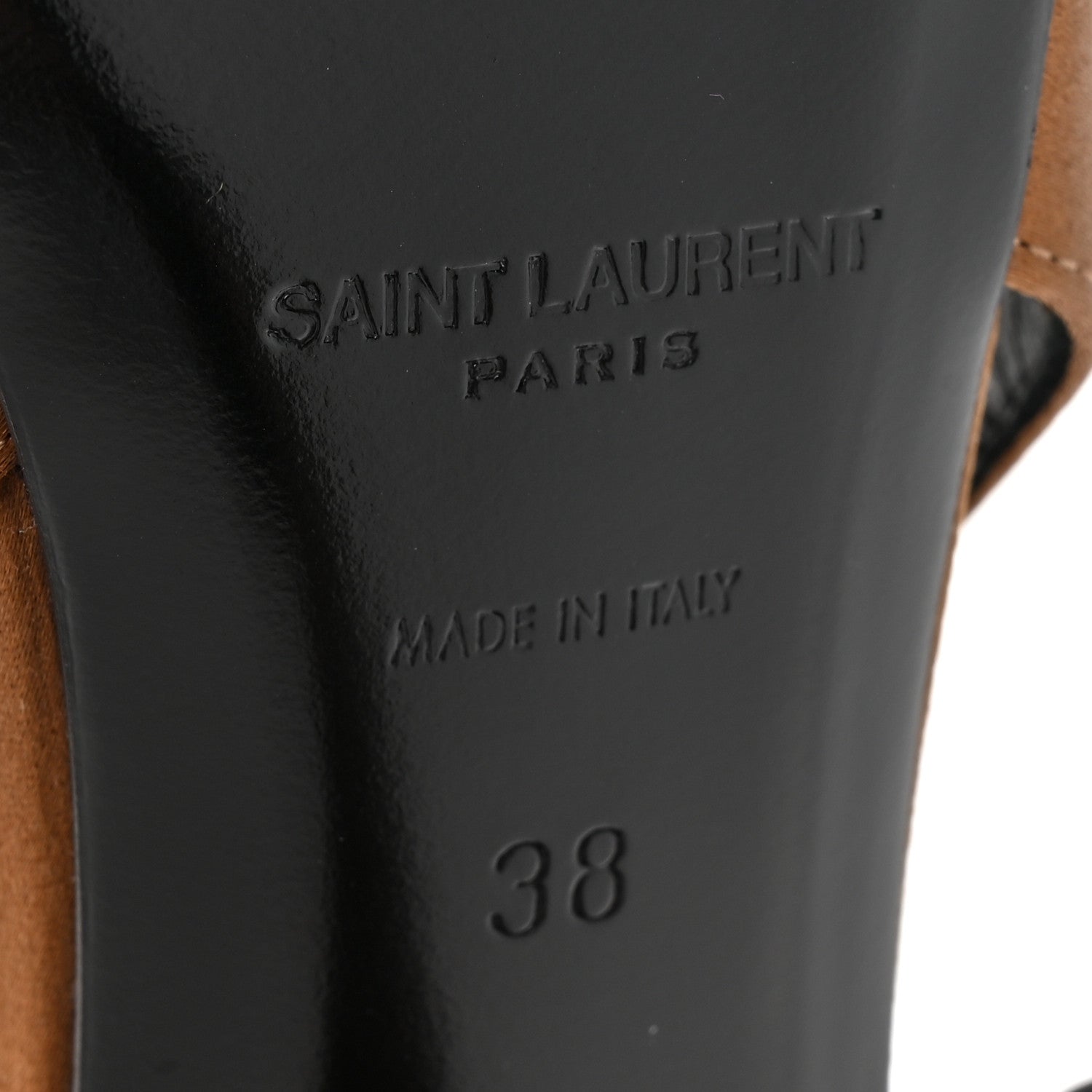 Saint Laurent Silk Satin Faye 110 Pumps 38 Deep Cognac 6 of 9