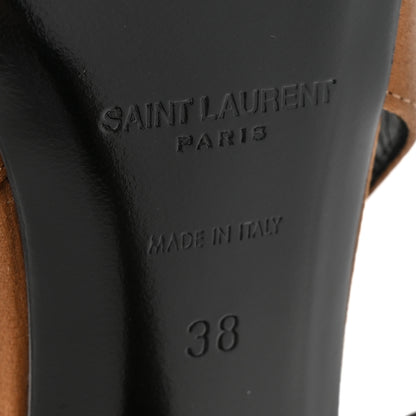 Saint Laurent Silk Satin Faye 110 Pumps 38 Deep Cognac 6 of 9
