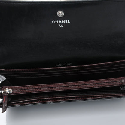 Chanel Lambskin Quilted Large Gusset Flap Wallet Black 5 of 8