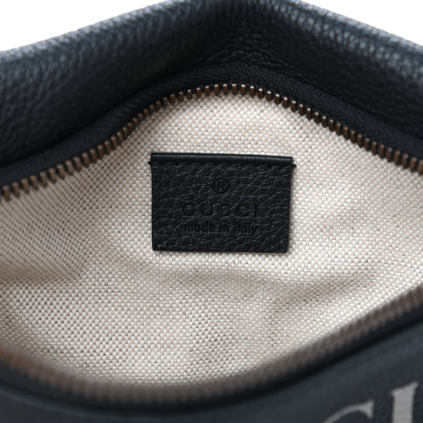 Grained Calfskin Small Logo Belt Bag Black