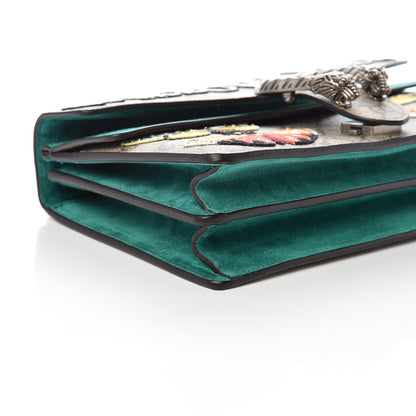 Gucci GG Supreme Monogram Willow Hill Embroidered Small Dionysus Shoulder Bag Emerald 8 of 10