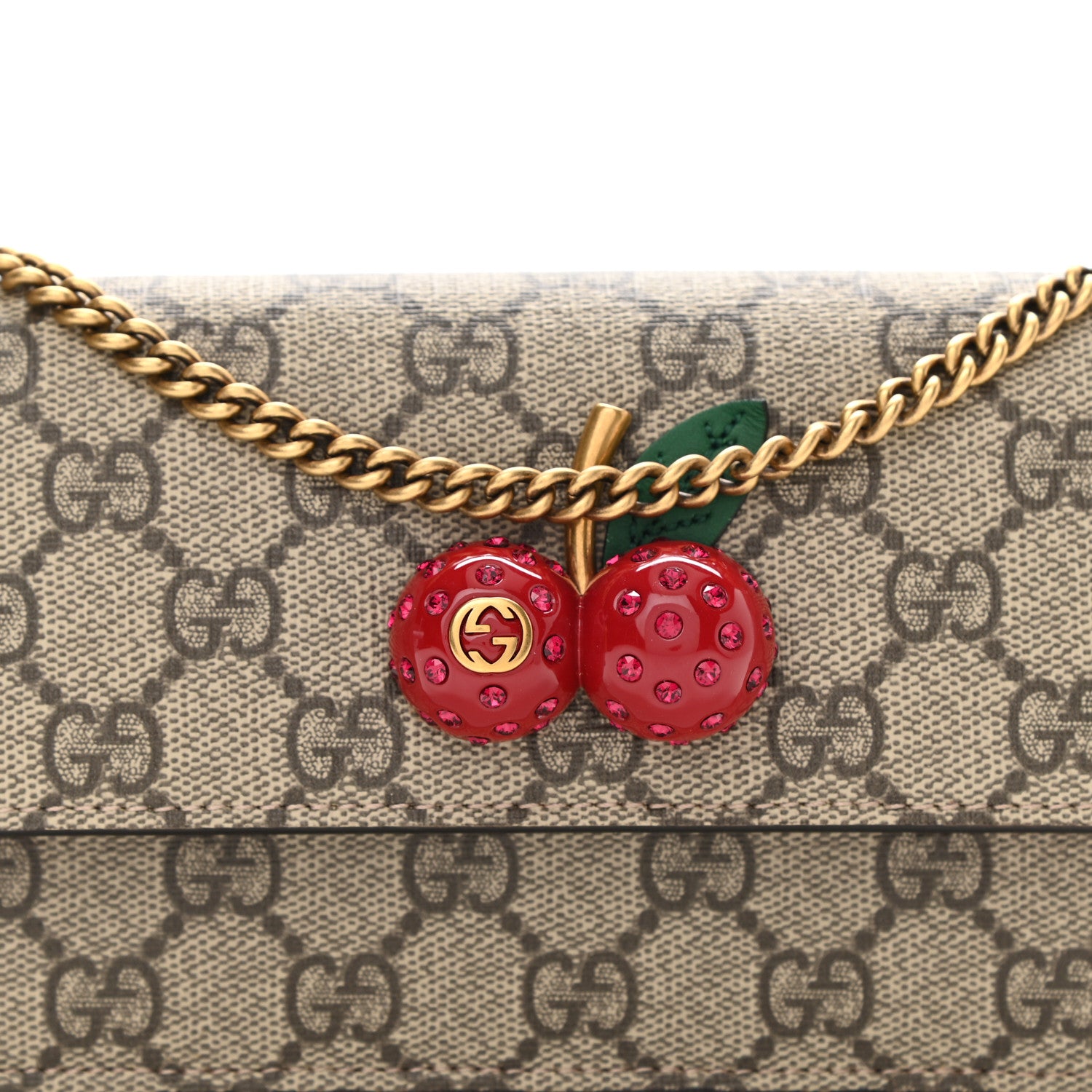 Gucci GG Supreme Monogram Mini Cherry Chain Bag 6 of 9