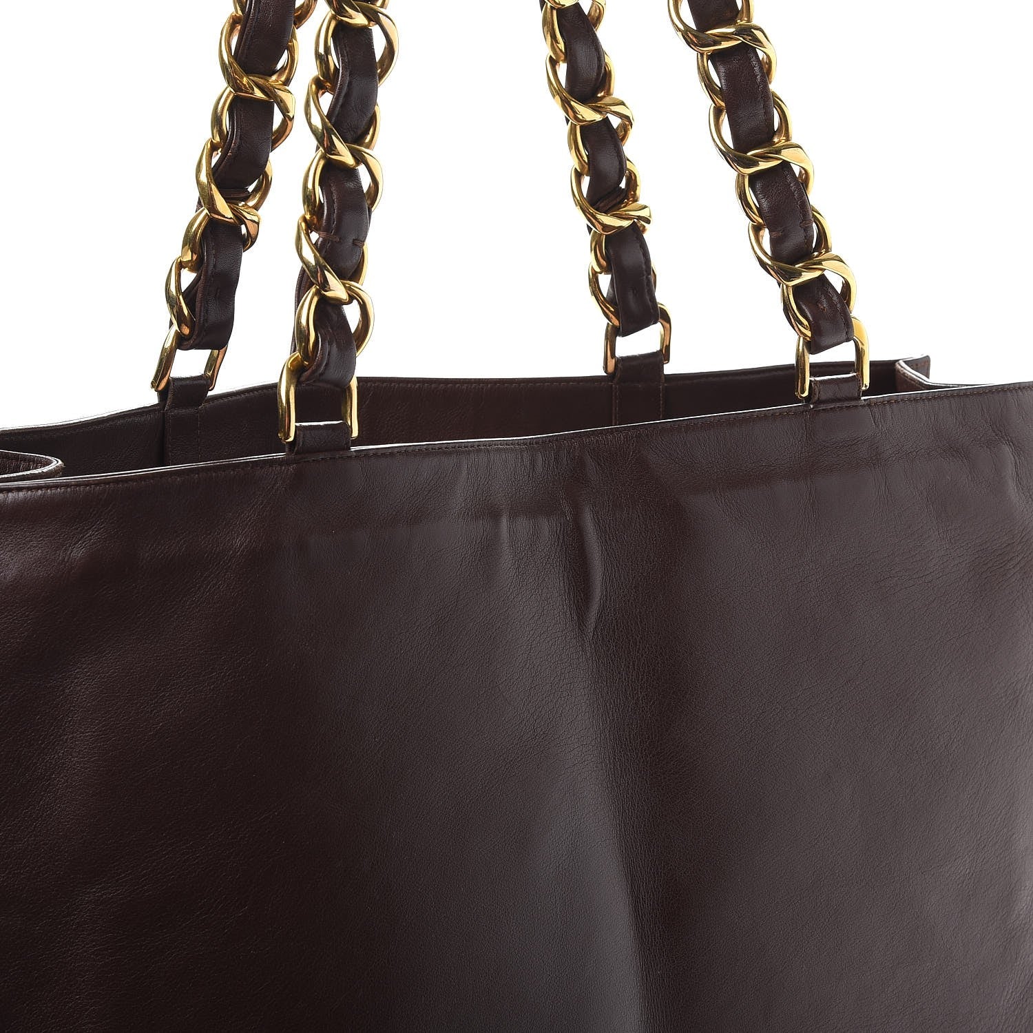 Chanel Lambskin CC Tote Brown 10 of 12