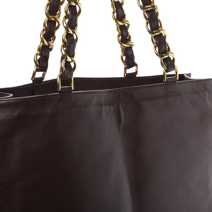 Chanel Lambskin CC Tote Brown 10 of 12