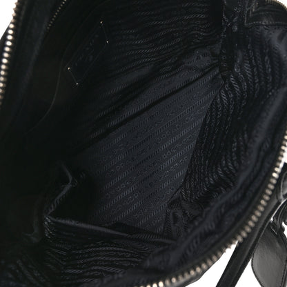 Prada Tessuto Nylon Calfskin Dome Satchel Black 5 of 11