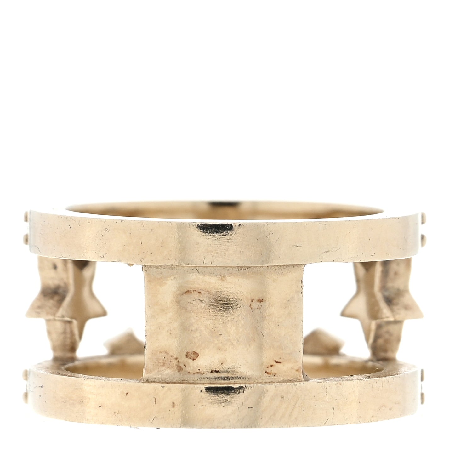Metal Crystal CC Star Ring 51 5.75 Light Gold