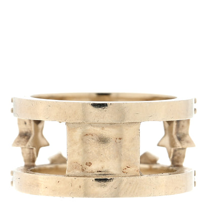 Chanel Metal Crystal CC Star Ring 51 5.75 Light Gold 3 of 4