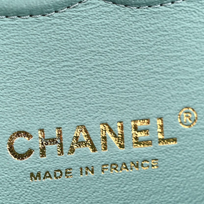 Chanel Caviar Quilted Medium Double Flap Light Blue 6 of 10