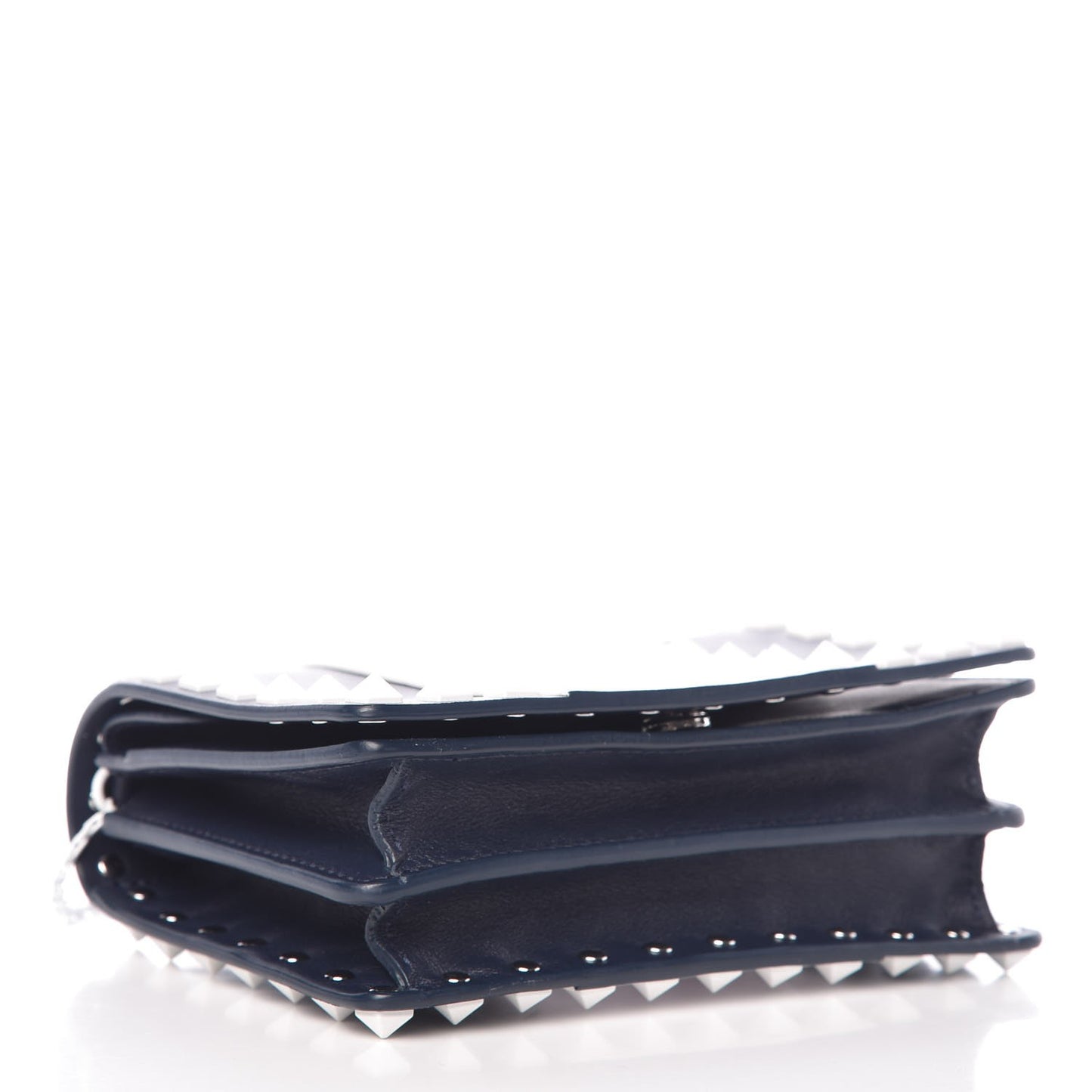 Vitello Colorblock Free Rockstud Wallet on Chain Marine Optic White