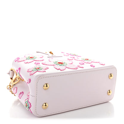 Louis Vuitton LV X TM Lambskin Beaded Embroidered Mini Cherry Blossom Capucines Pink 3 of 8