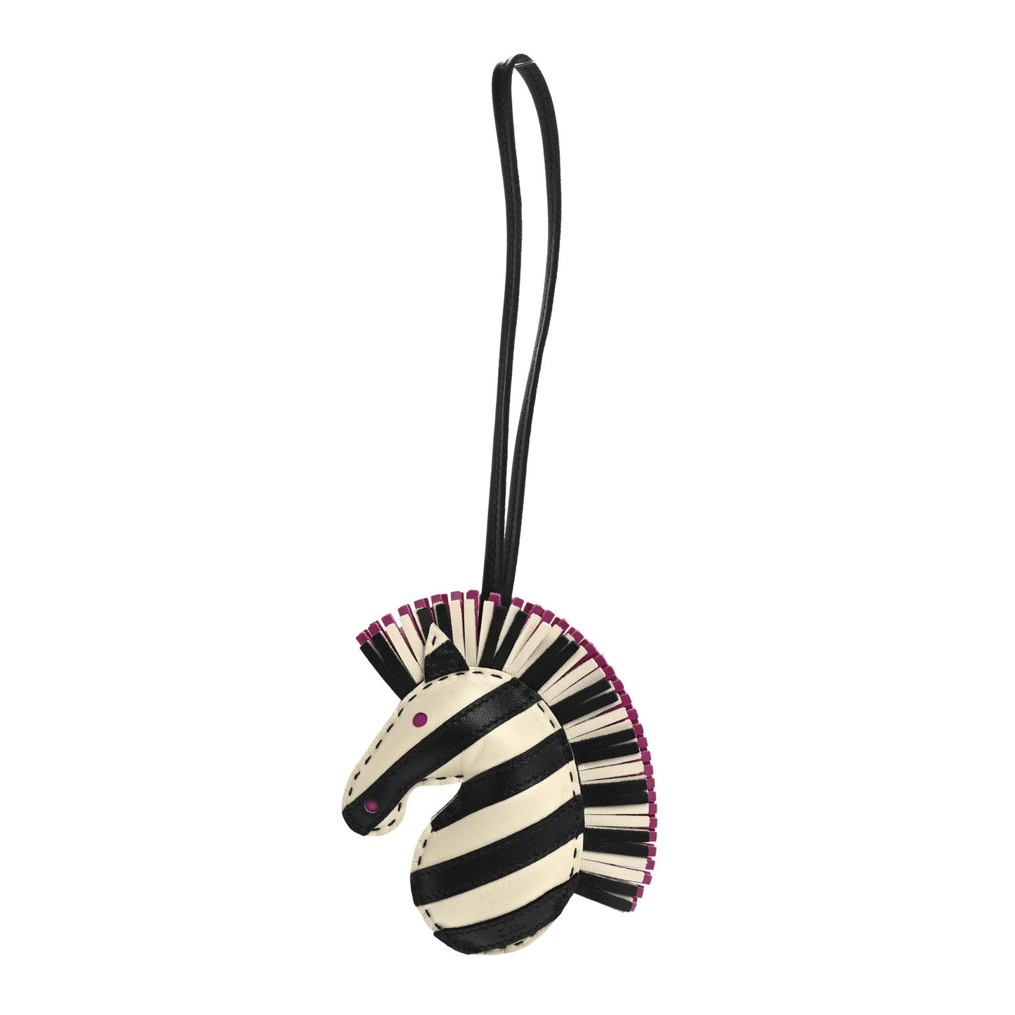 Milo Lambskin Geegee Savannah Bag Charm Craie Black Rose Mexico
