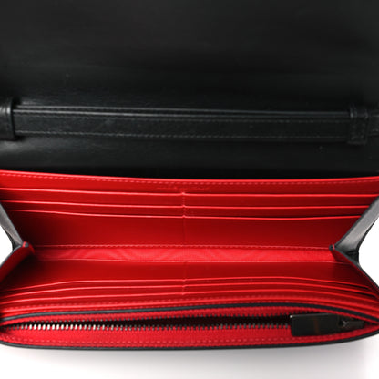 Christian Louboutin Calfskin Macaron Spiked Flap Wallet Black 5 of 8