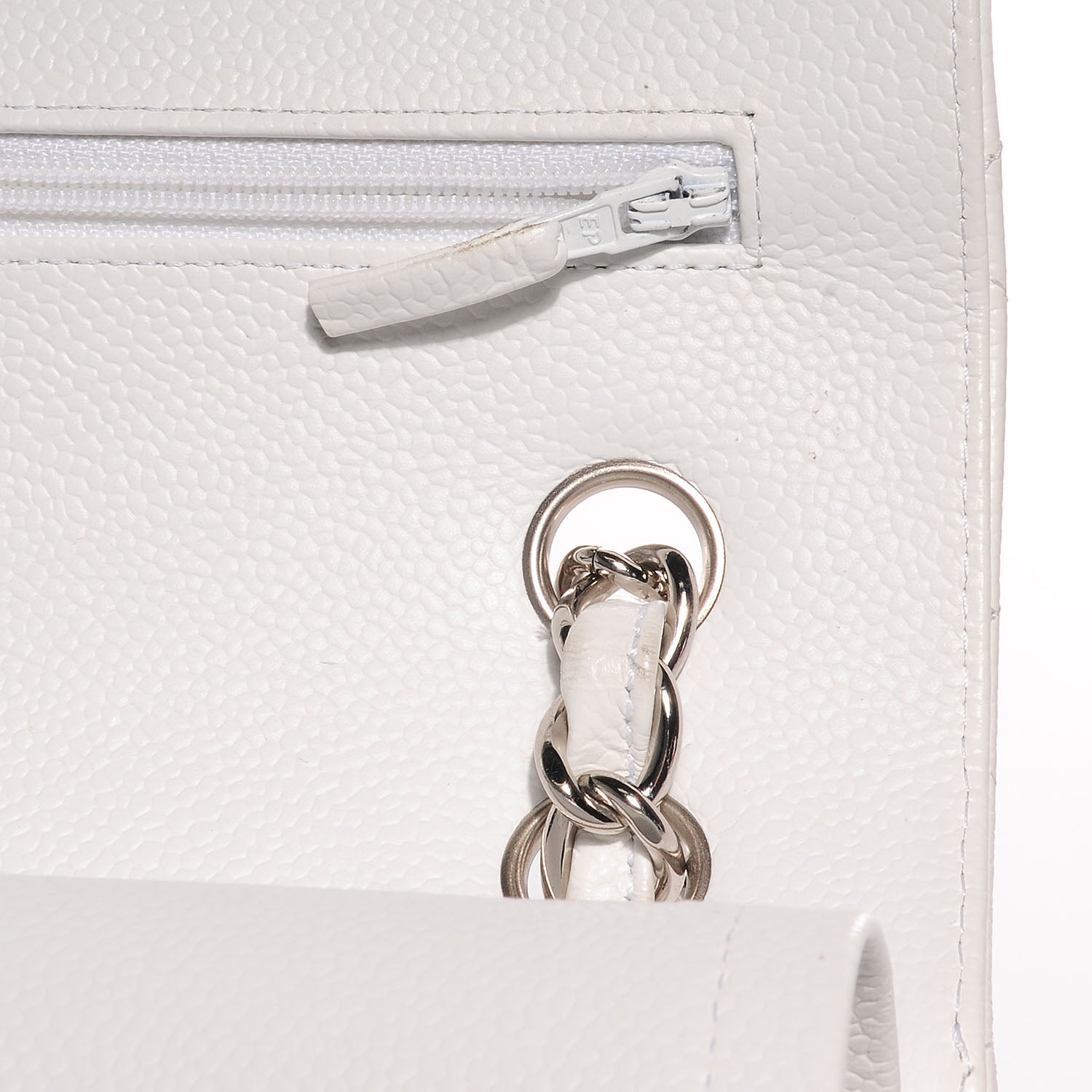 Chanel Caviar Jumbo Double Flap White 7 of 8