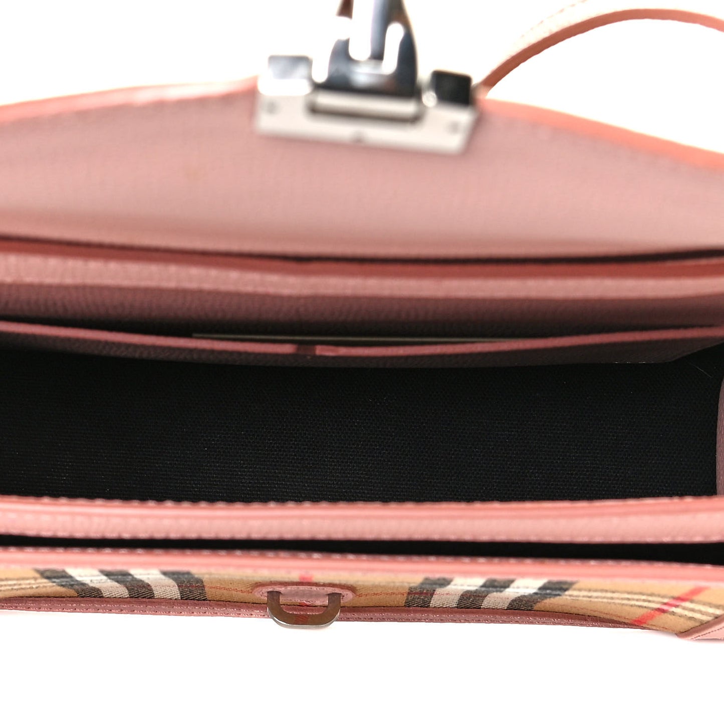 Grainy Calfskin Vintage Check Small Macken Crossbody Bag Ash Rose