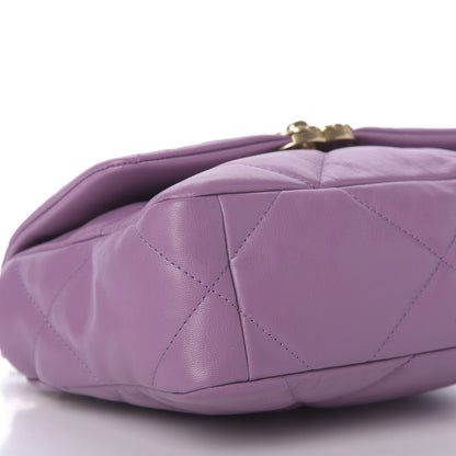 Chanel Goatskin Quilted Medium 19 Flap Violet Purple 6 of 9