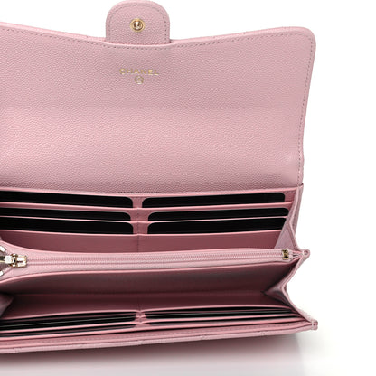 Chanel Caviar Quilted Large Gusset Flap Wallet Light Pink 5 of 9