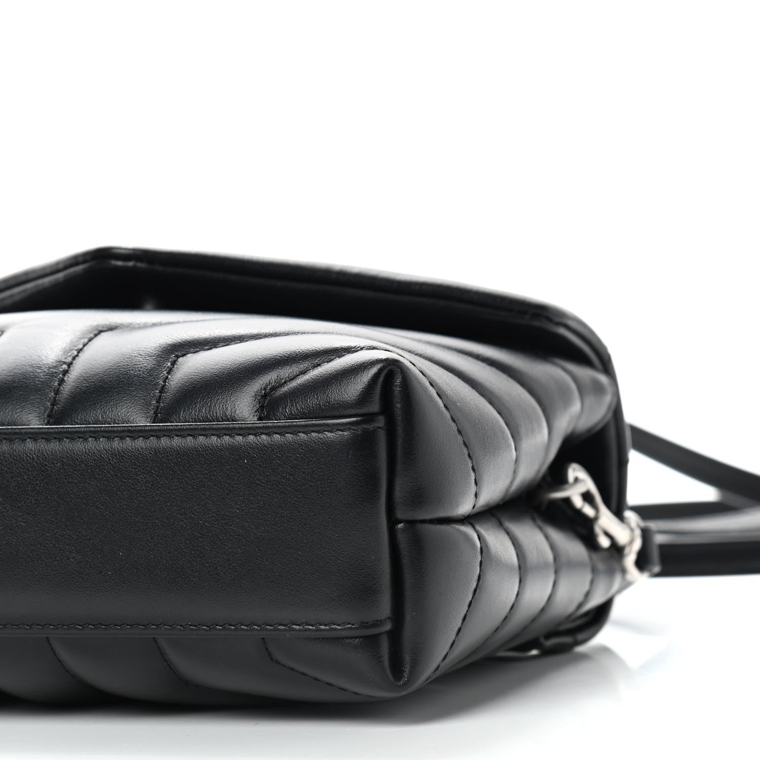 Saint Laurent Calfskin Y Quilted Monogram Toy Loulou Crossbody Bag Black 10 of 10