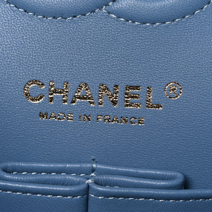 Chanel Printed Denim Quilted Small Double Flap Light Blue 5 of 10