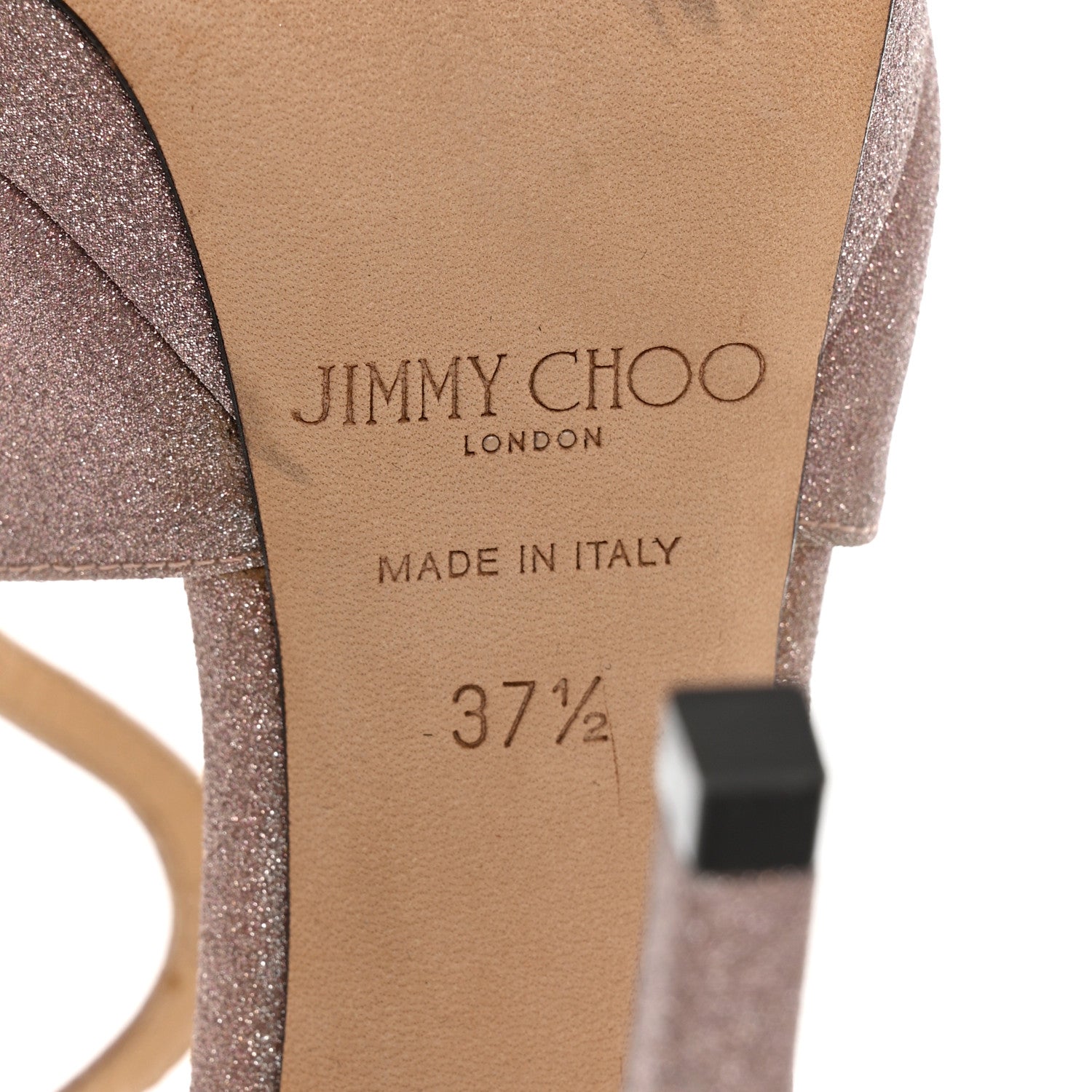 Jimmy Choo Glitter Lang Sandals 37.5 Ballet Pink 7 of 8