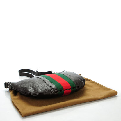 Gucci Pebbled Calfskin Vintage Web Medium Half Moon Hobo Dark Brown 4 of 7